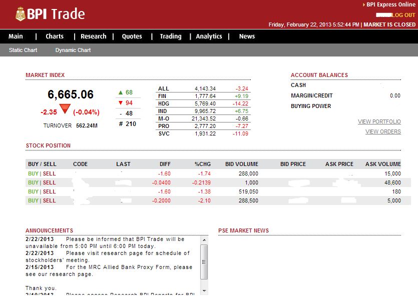 bpi direct stock trade account
